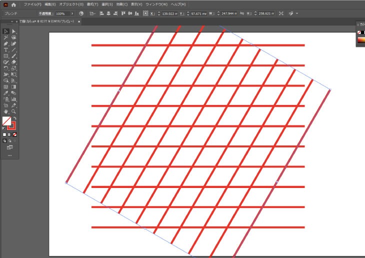 籠目を作るために線をコピーする