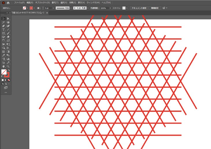 線で籠目が書けました