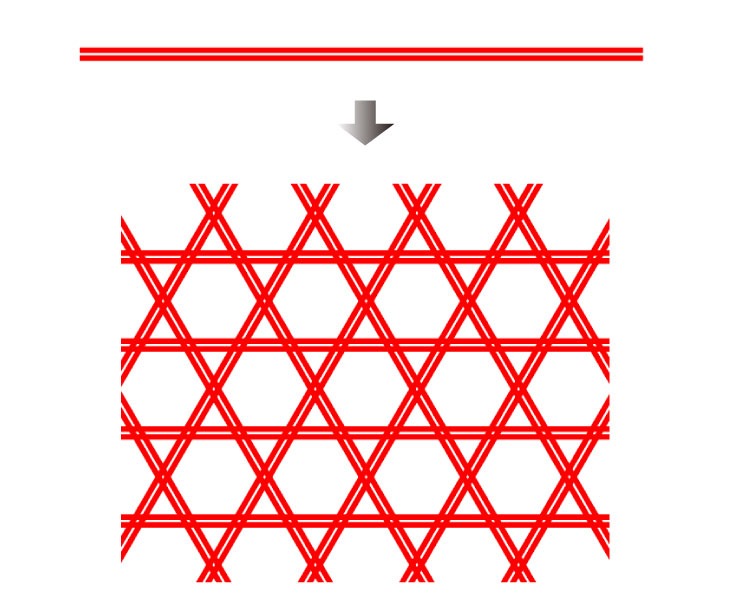 線を2本にした籠目