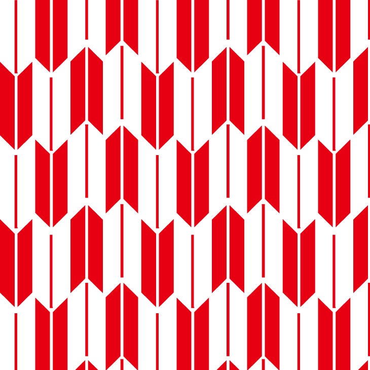 羽根の向きが違う矢絣