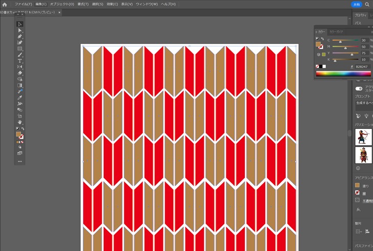 矢絣がillustratorで書けました