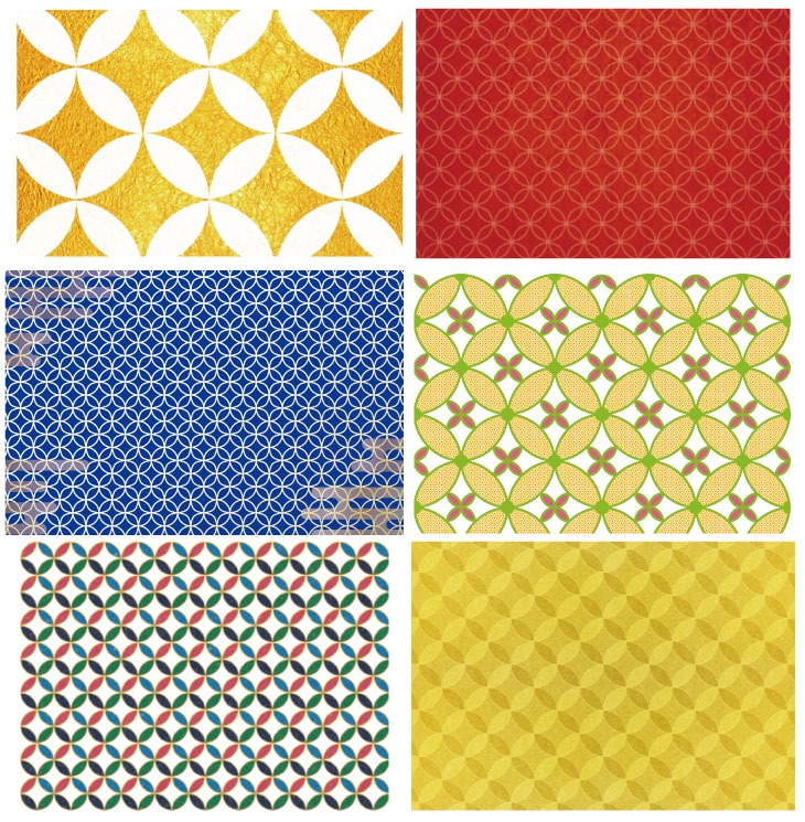 七宝柄のバリエーション