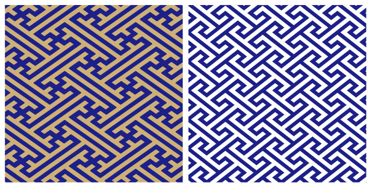 紗綾形と工字繋ぎを比べてみよう