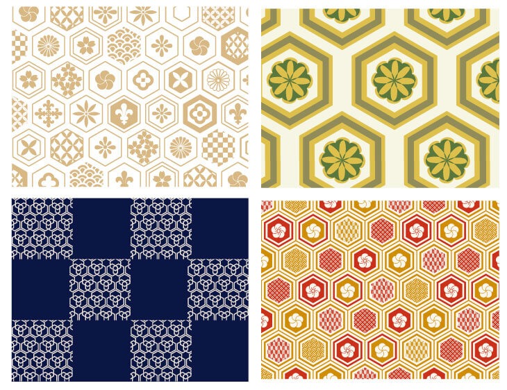 亀甲文様の中に他の柄を入れたサンプル