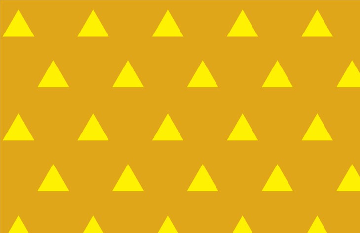 三角形を小さくして幅を空けると鬼滅の刃の我妻善逸の着物の鱗文様っぽく