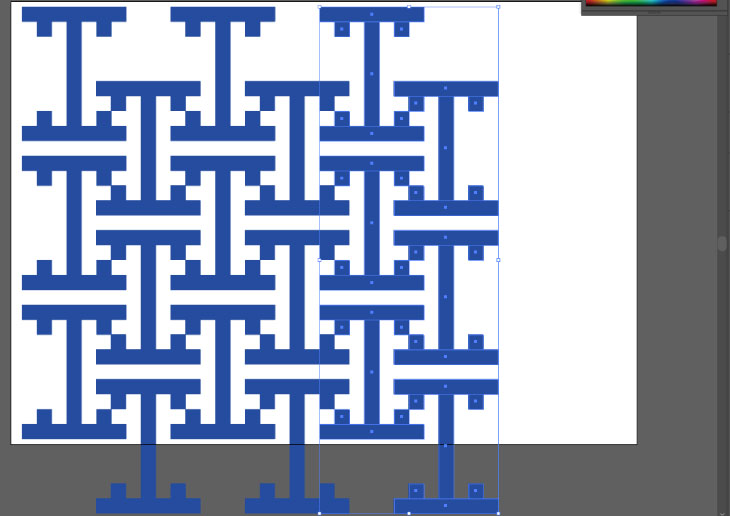 横にコピーして紗綾形を作っていきましょう