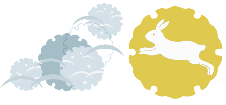 雪輪の中にうさぎ