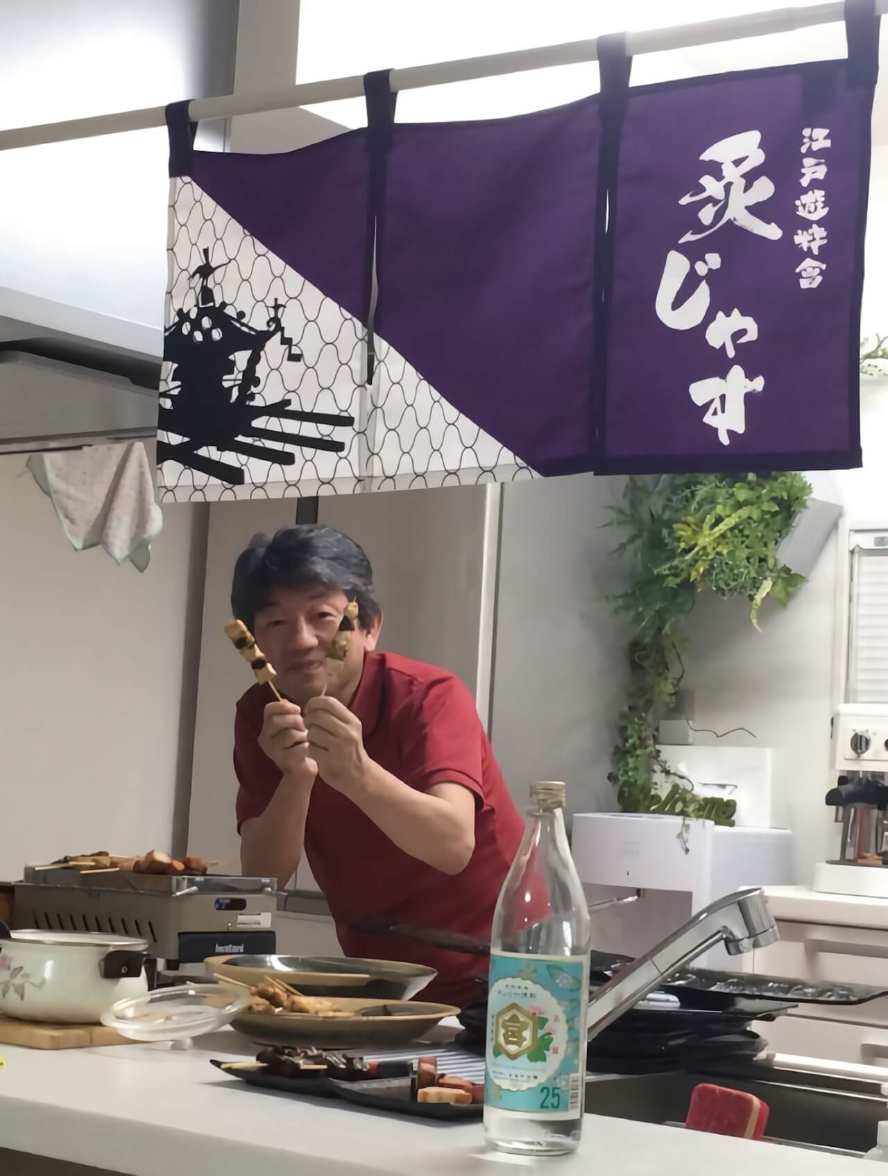 網目文様ののれん