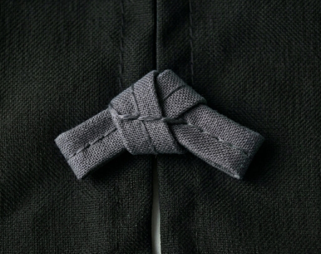 のれんの飾り結び黒地×グレー