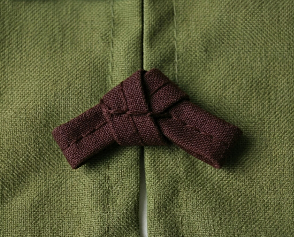 のれんの飾り結び抹茶色×焦げ茶