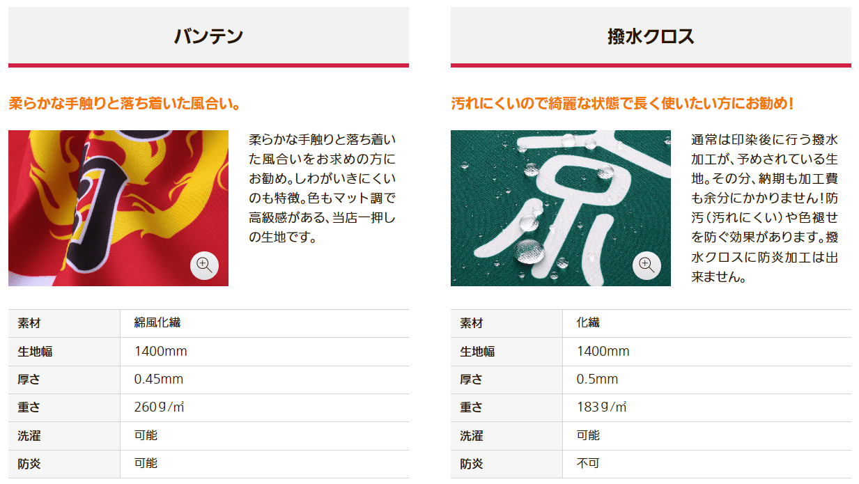 バンテン/撥水クロス